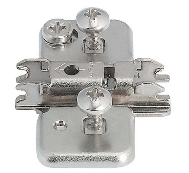 Kreuzmontageplatte, Clip Top Blumotion, Clip Top, Clip, zum Schrauben mit vormontierten Spezialschrauben und Spreizdübeln I Kurz