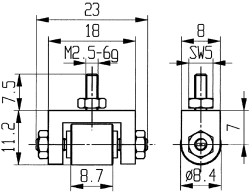 Messeins.D.8,4mm Rl.M2,5 STA z.Messuhren