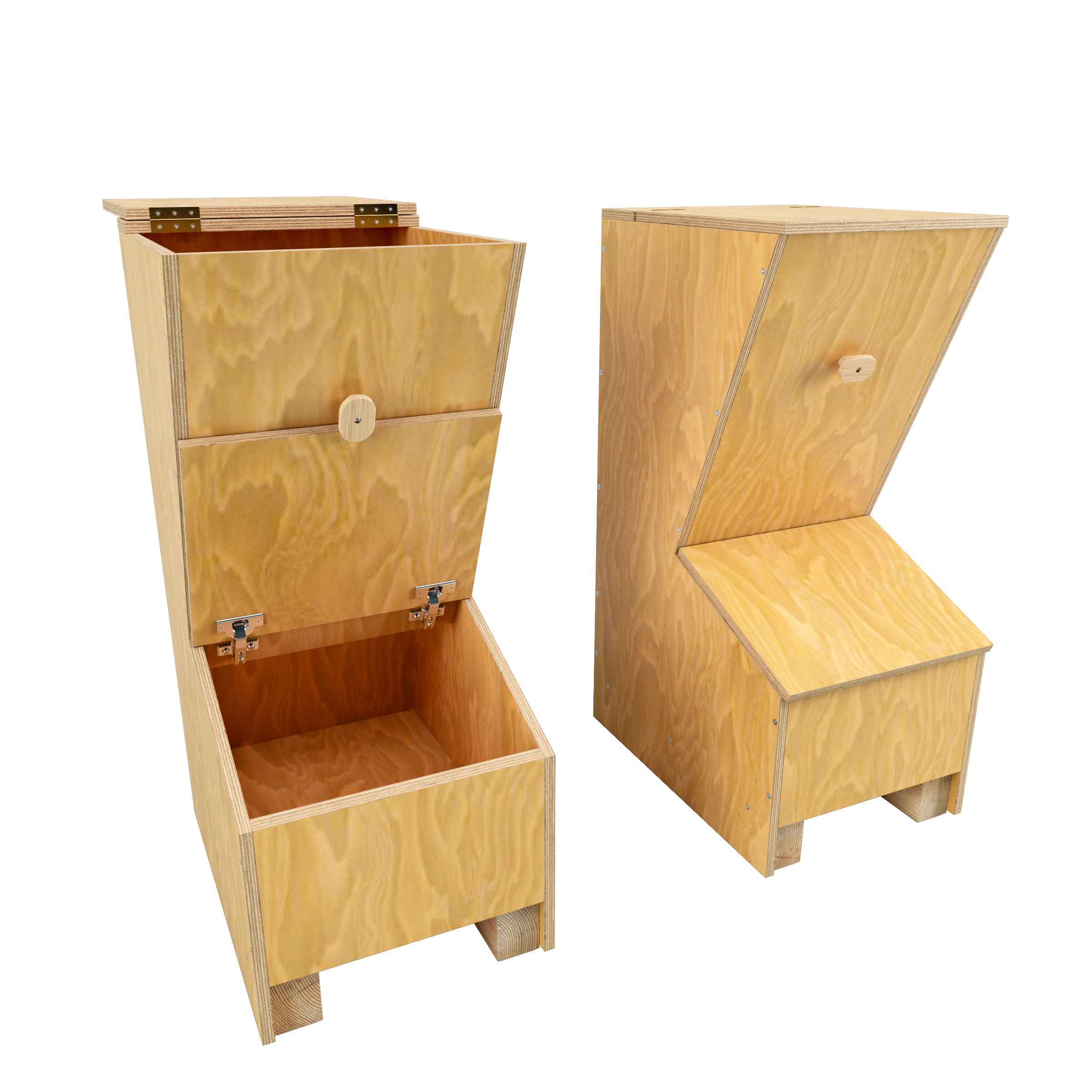 Premium Holz-Futterkiste – Praktische und sichere Lagerung für Futtermittel | naturfarben