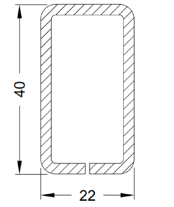 202624 Stahlrohr 22/40/2.5 vz. (VE 6m)