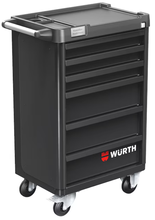 Würth System-Werkstattwagen BASIC 8.4 "Verkehrsschwarz" I 6 Schubladen