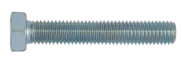 M12x70 Sechskantschraube mit Gewinde bis Kopf, verzinkt blau passiviert