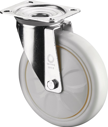 Lenkrolle D.200mm Trgf.600kg Ku.Platte L