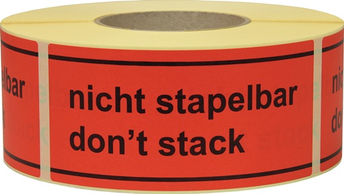 Hinweisetikett Nicht stapelbar L.145 mm,