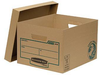 BANKERS BOX Archivbox Bankers Box® Earth Series 32,6 x 25,7 x 39,6 cm (B x H x T) DIN A4 mit Archivdruck Karton 100 % recycelt braun