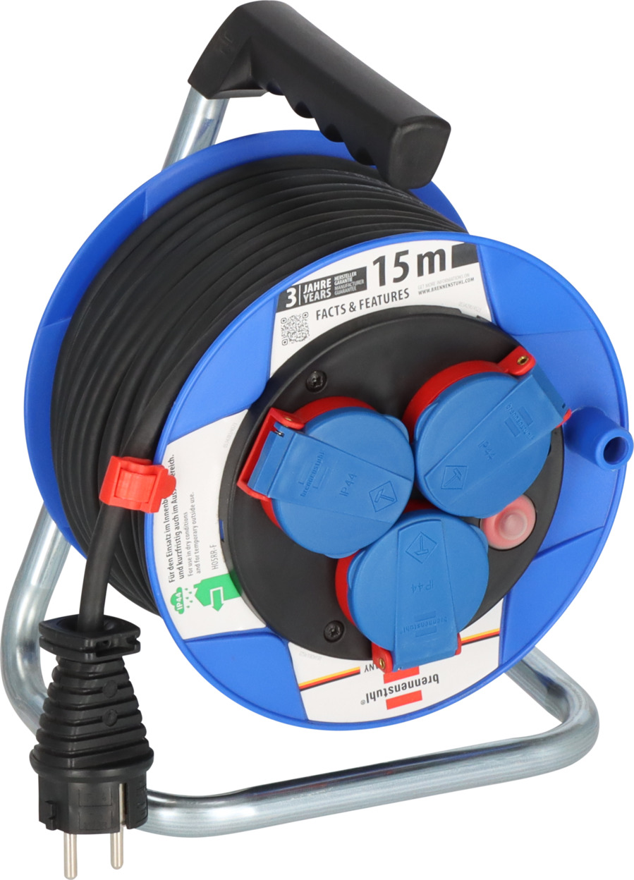 Garant® Kompakt IP44 Kabeltrommel (15m Kabel, Spezialkunststoff, Made in Germany)