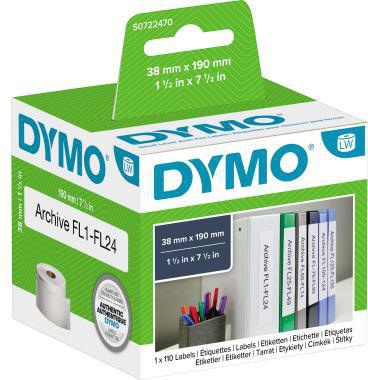DYMO Ordneretikett DYMO® Original DYMO LabelWriterT Wireless -320 -330 Turbo -400 -400 Duo -400 Turbo -400 Twin Turbo -450 -450 Duo
