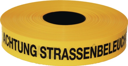 KELMAPLAST Trassenwarnband  Achtung Straßenbeleuchtung Breite 40 mm Länge 250 m gelb