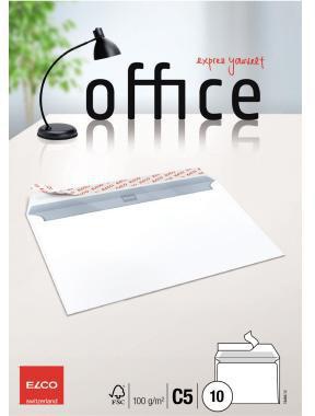 ELCO Versandtasche ELCO Office DIN C5 229 x 162 mm (B x H) ohne Fenster 100g/m² mit Haftklebung Papier ohne Fadenverstärkung hochweiß 10