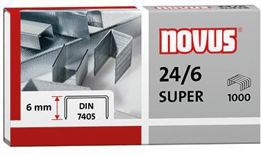 NOVUS Heftklammer NOVUS 24/6 SUPER Heftgeräte Heftzangen Stahl verzinkt 1.000 St./Pack.