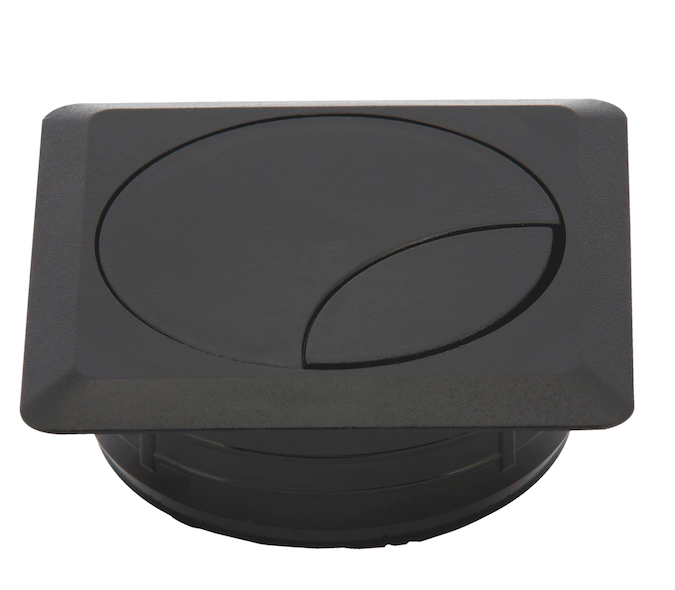 Ø 80 mm Kabeldurchlass quadratisch | Tiefschwarz RAL 9005