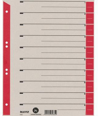 LEITZ Trennblatt Leitz DIN A4 Überbreite Kraftkarton recycelt rot schwarz 100 St./Pack.