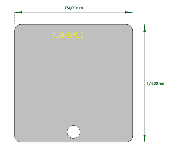 Flachlaserteil Blechplatte mit abgeschrägten Kanten 310/290 mm