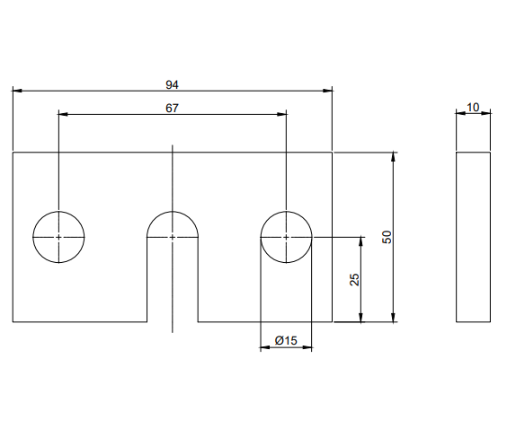 Anbauteil Pritsche 94/50/10mm