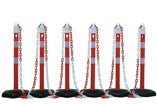Sperrpfostenset PPC rot/weiß m.Sechskant