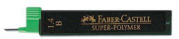 FABER-CASTELL Feinmine Faber-Castell SUPER POLYMER 1,4mm B schwarz 6 St./Pack.