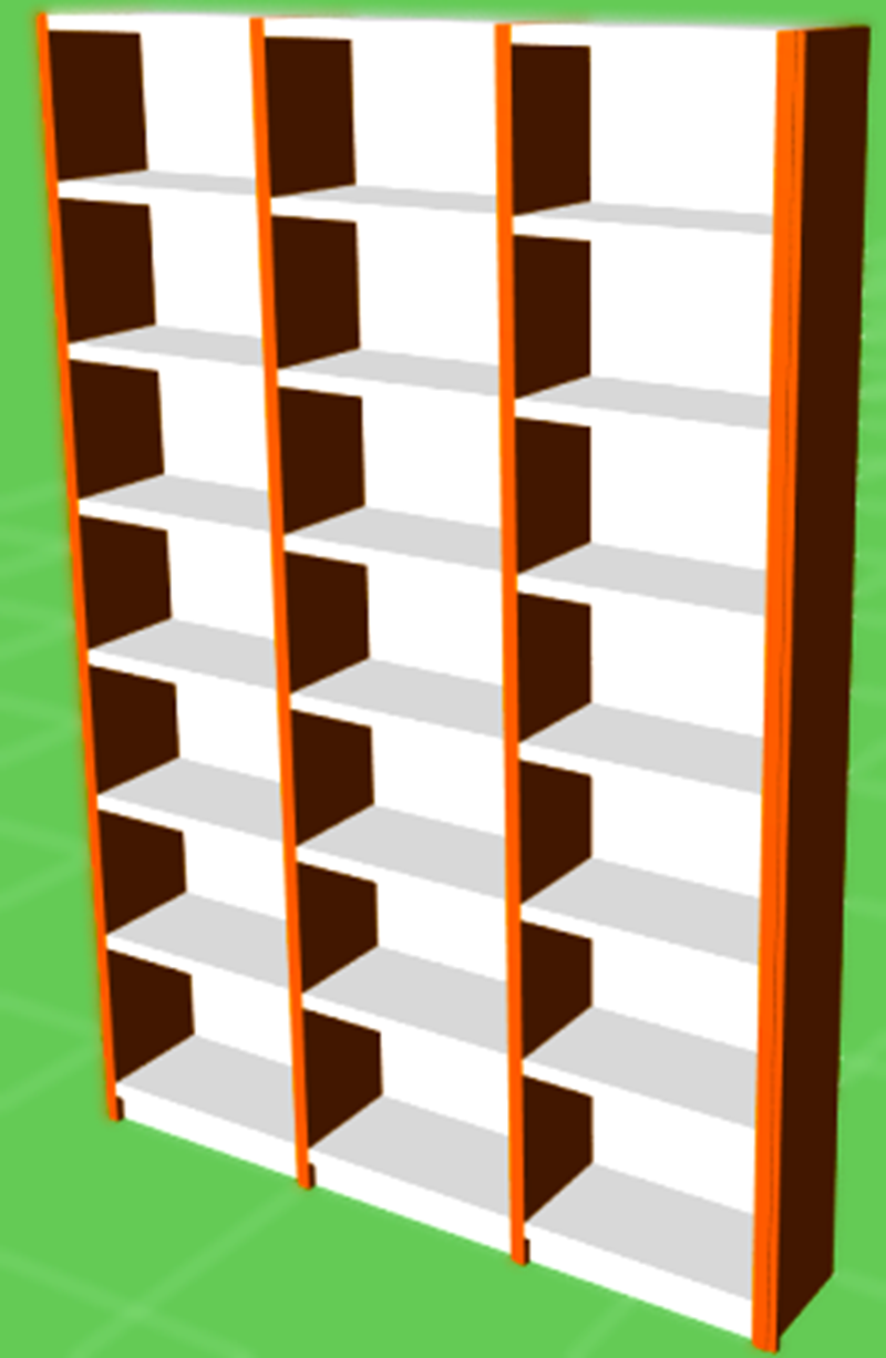 Bücherregal in Stollenbauweise vom Schreiner