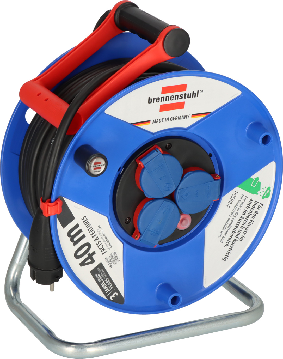 Garant® IP44 Kabeltrommel (40m Kabel, Spezialkunststoff, Made in Germany)