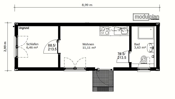 2-Raum Solo Appartement | 27 m² | Fenster Links
