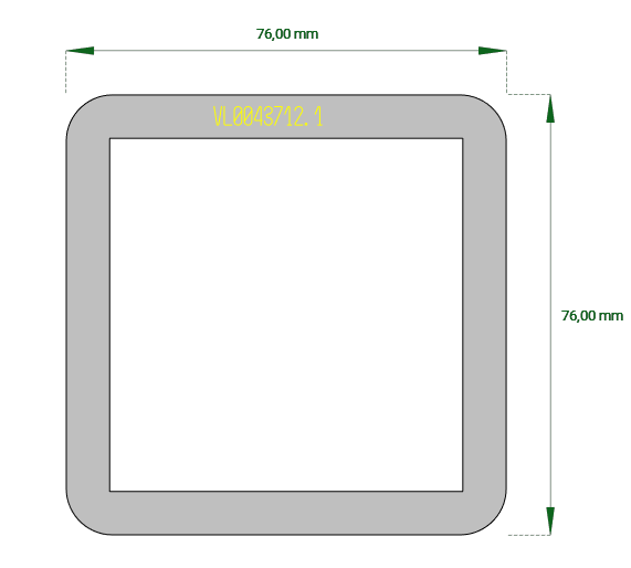 Stahlplatte mit Ausschnitt 76/76mm