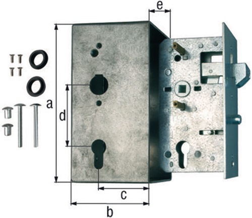 Schlosskasten DIN L/R Maß A173xB95xC60mm