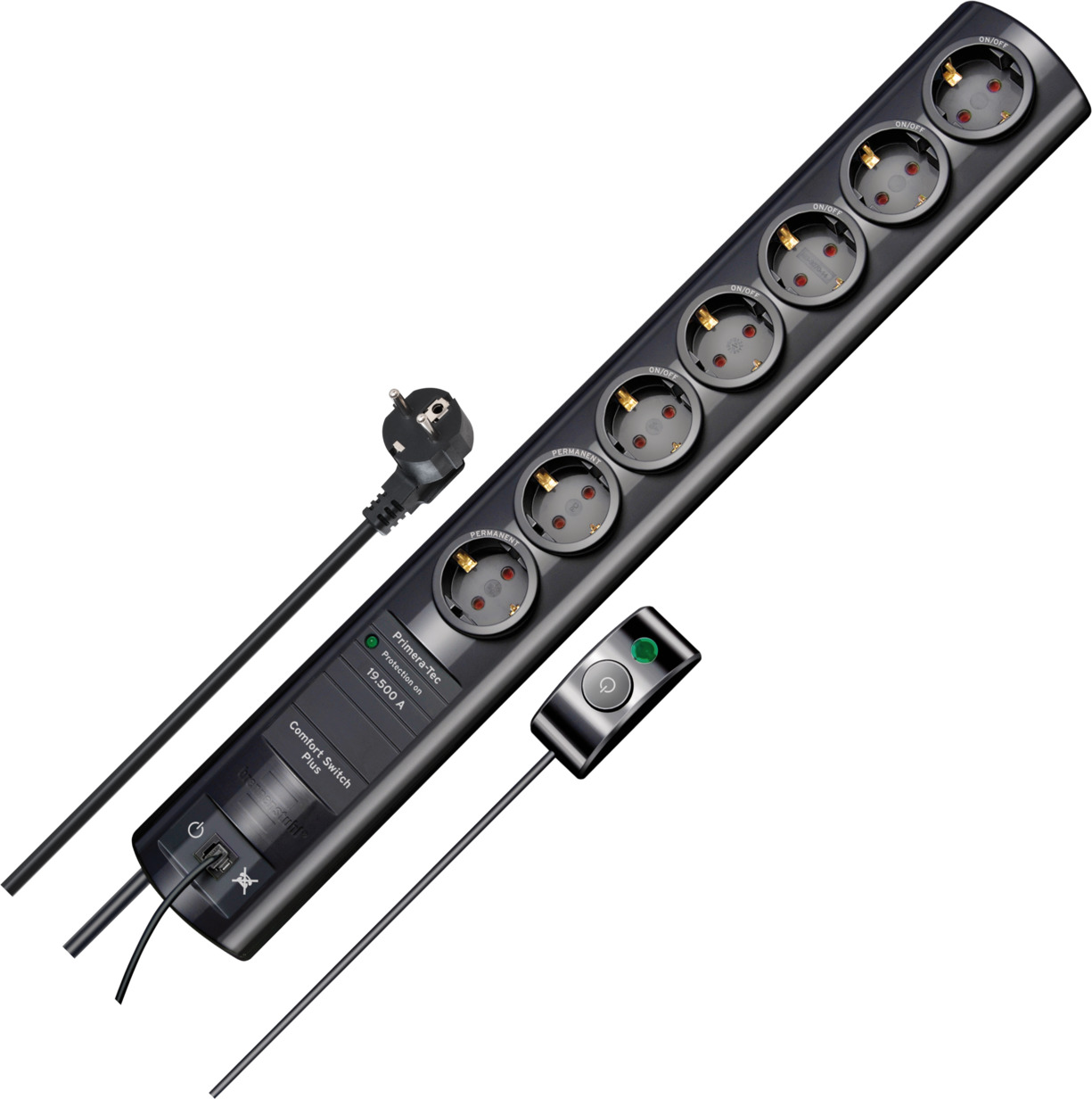 Primera-Tec Comfort Switch Plus Steckdosenleiste 7-fach mit  RJ-11-Verbindung