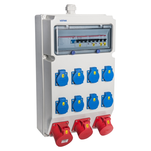 VOTHA Wandverteiler, verdrahtet "Weimar", Typ LF, Kunststoff, IP54