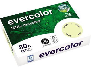 CLAIREFONTAINE Kopierpapier Clairefontaine evercolor DIN A4 80g/m² 100 % Altpapier hellgelb 500 Bl./Pack.