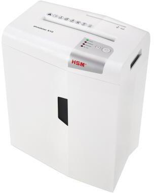 HSM Aktenvernichter HSM® shredstar X10 P-4 Papier Heftklammern Büroklammern Kreditkarten CDs/DVDs Partikelschnitt weiß/silber