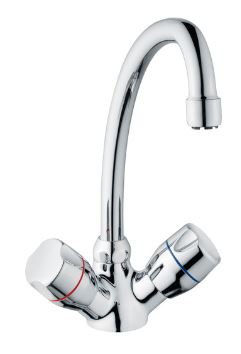 Sanibel 1001 Zweigriff-Spültisch-Batterie A17 mit HU-Auslauf verchromt