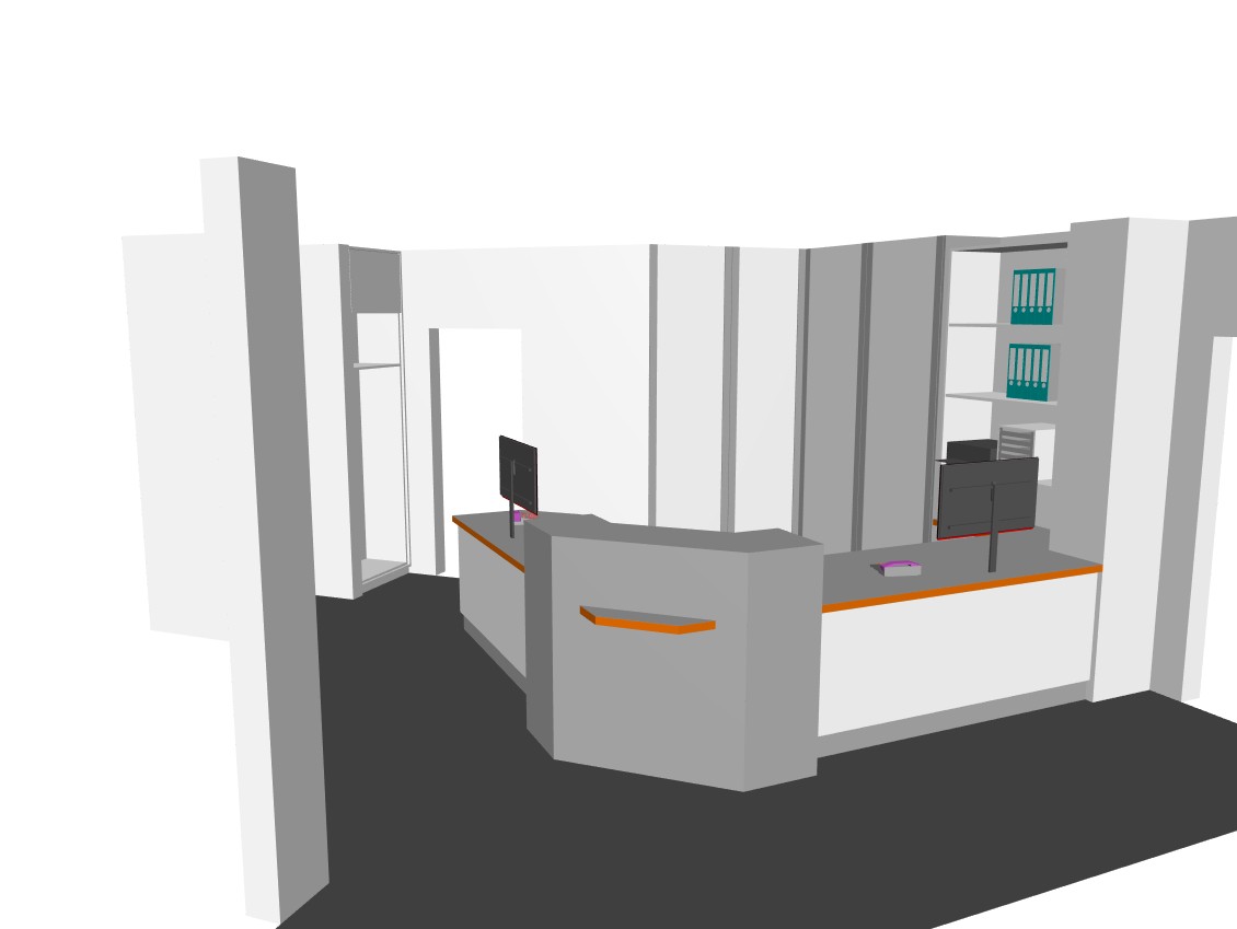 Empfangstheke mit Arbeisplatz