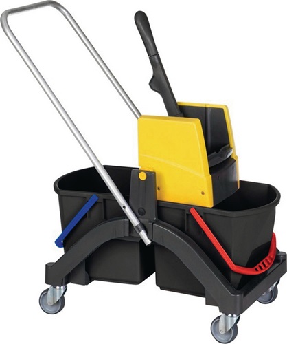Reinigungswagen Eimer 2 x 17l u.Presse K