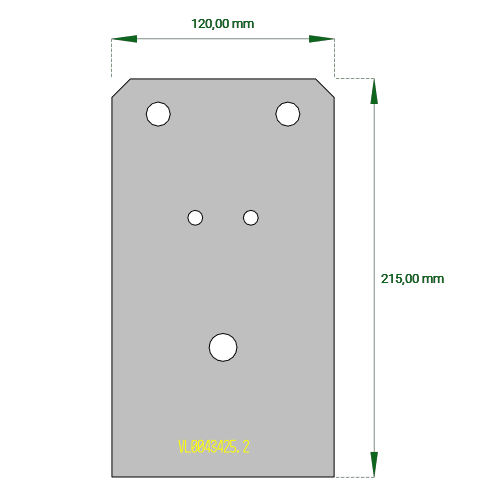 Stahlplatte mit Loch | 215/120 mm