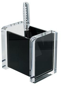 WEDO Stifteköcher WEDO® Acryl Exklusiv 9,4 x 9,4 x 6,5 cm (B x H x T) Acryl glasklar/schwarz
