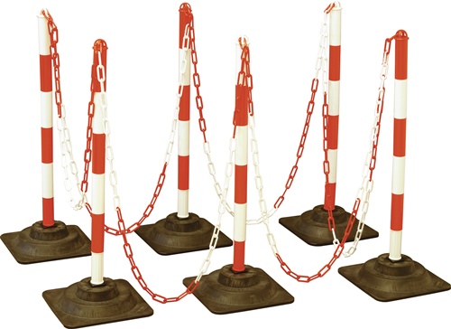 Sperrpfostenset PE/PVC rot/weiß m.Hartgu