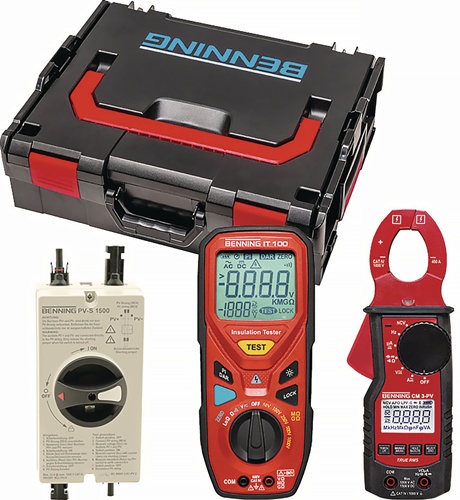 BENNING Gerätetester-Set PV 1000 SET PV 1-1+ Set: SUN 2, USB-Soft, Funk LxBxHmm