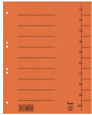 BENE Trennblatt Bene DIN A4 Karton orange 100 St./Pack. Bene DIN A4 Karton orange 100 St./Pack.