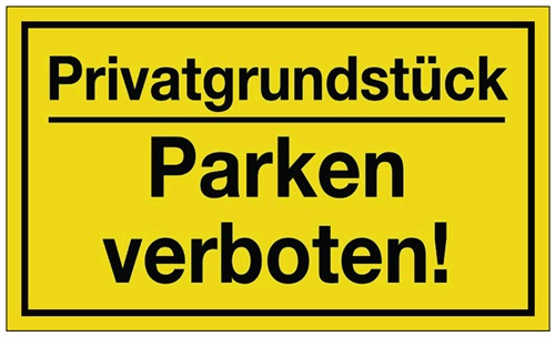 Hinweiszeichen Privatgrundstück/Parken v