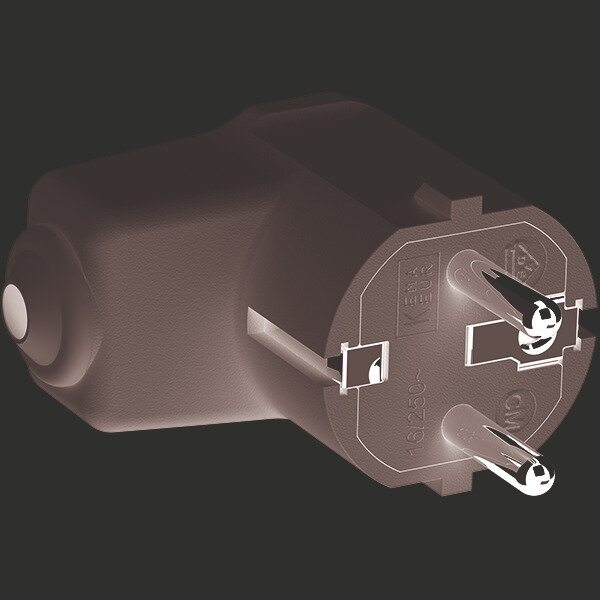 Bachmann Schuko Winkelstecker mit Knickschutz