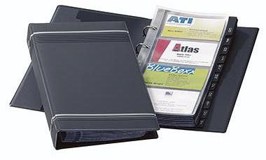DURABLE Visitenkartenringbuch DURABLE VISIFIX® 14,5 x 25,5 cm (B x H) A-Z Werkstoff: Graukarton/PVC/Polypropylen anthrazit 25