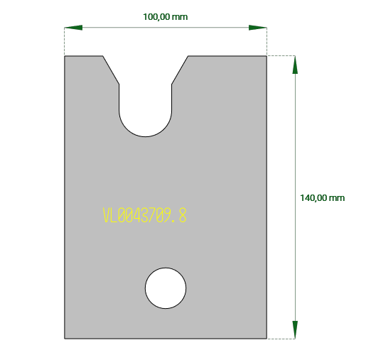 Flachlaserteil Freiform 100/140 mm