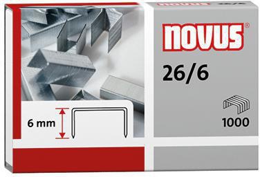 NOVUS Heftklammer NOVUS 26/6 Heftgeräte Heftzangen Stahl verzinkt 5.000 St./Pack.