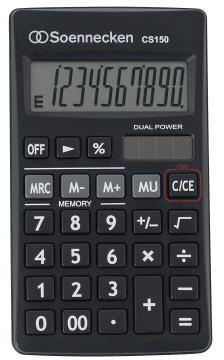 SOENNECKEN Taschenrechner Soennecken CS150 1 x 10-stellig schwarz Solar-Energie