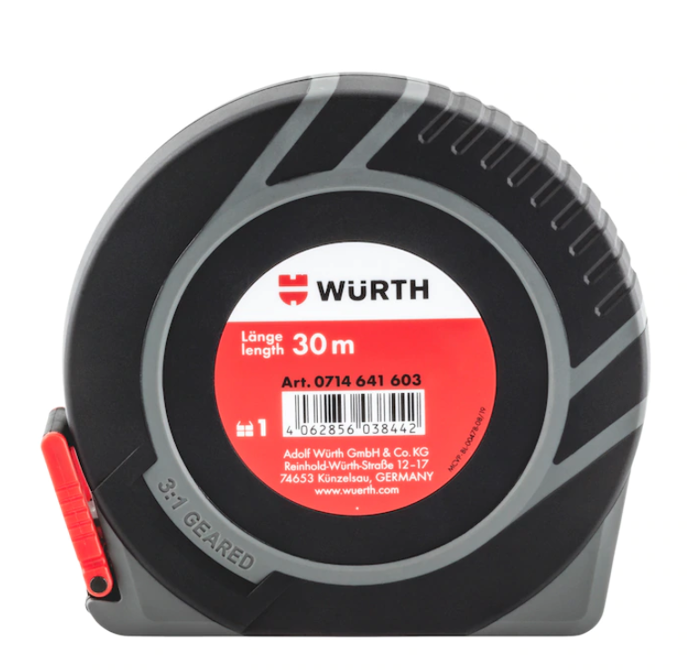 Kapselbandmaß Stahl mit 3:1 Kurbelübersetzung