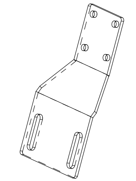 Stahllasche in Freiform als Kantblech 145/290 mm