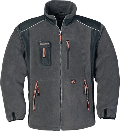 Fleecejacke Gr.L dunkelgrau/schwarz/oran