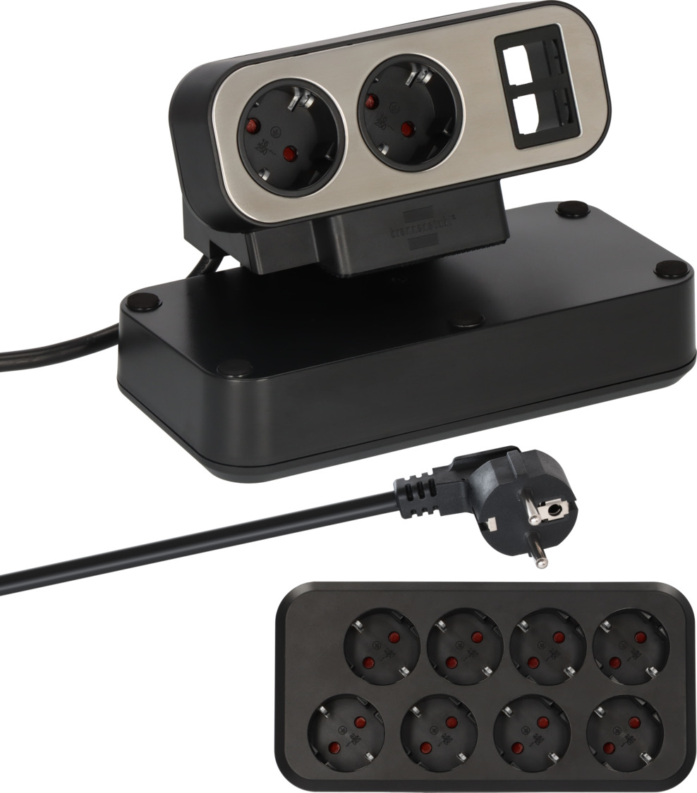 brennenstuhl®estilo Duplex Tischsteckdosenleiste mit Schalter