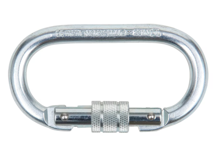 Schraubkarabiner oval mit Schraubsicherung