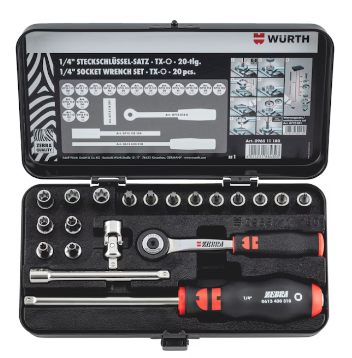 Steckschlüssel 1/4 Zoll 20-teiliges Sortiment