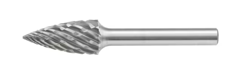 12x25 mm Hartmetall Frässtift Zahnung STEEL (Spitzbogenform)